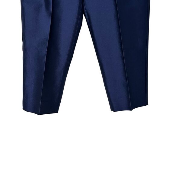 Talbots Navy Blue Silk Cropped Pants The Grace Fit - Picture 2 of 8